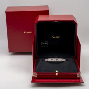 Pulsera Cartier Love Full pave Original Talla 16 Oro blanco