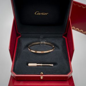 Pulsera Cartier Love Full pave Original Talla 16 Oro rosa