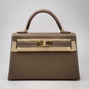 Bolso Hermes Kelly 20 Epsom Etoupe Gold Hardware Nuevo a Estrenar 2025