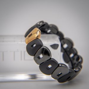 Pulsera Mattioli Cerámica Negra Oro Rosa
