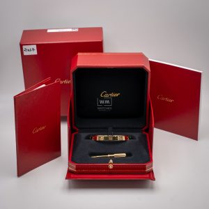 Pulsera Cartier Love Oro Amarillo 07/2026 Nuevo a Estrenar Talla 16