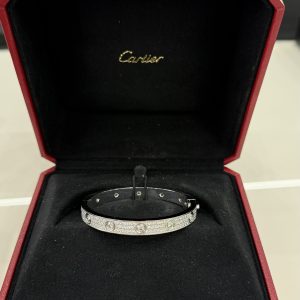 Pulsera Cartier Love Full Pave Original Talla 16 Oro blanco 09/2023