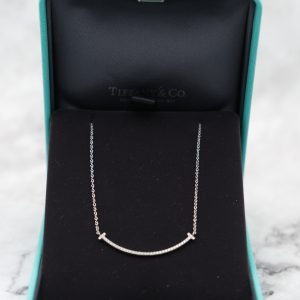 Colgante Tiffany Oro Blanco Diamantes 18 K