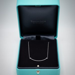 Colgante Tiffany Oro Blanco Diamantes 18 K