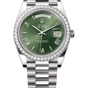 Rolex Day-Date 40 MM Oro Blanco / Diamantes 02/2022 Muy Buen Estado